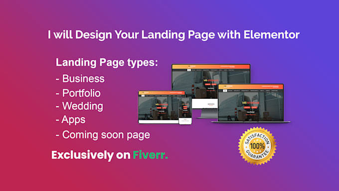 design wordpress landing page using elementor