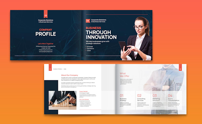 design a premium company profile, corporate brochure or annual report