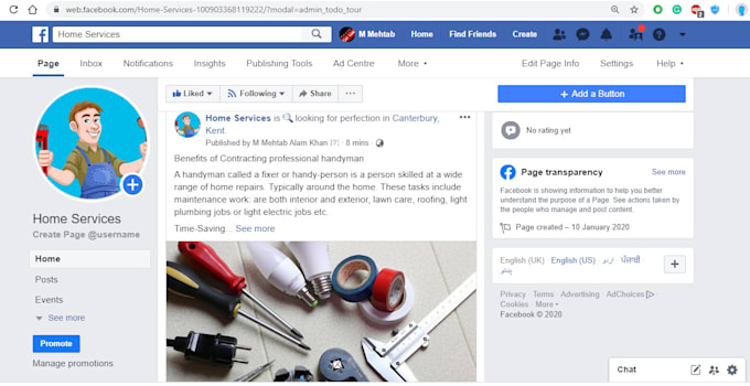 create your optimized facebook business page with a bio