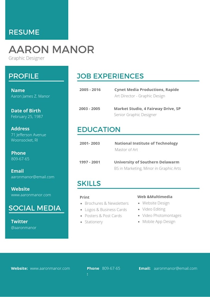 modern cv, resume design