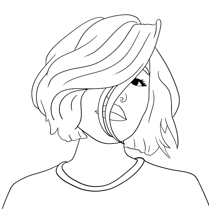 create professional minimalistic line art human illustration