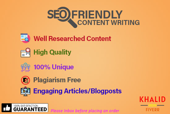 write SEO optimized high quality article for you