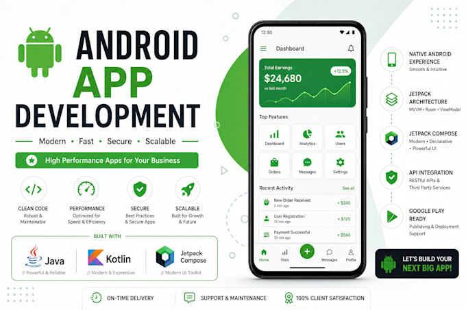 develop your android app in kotlin or jetpack compose