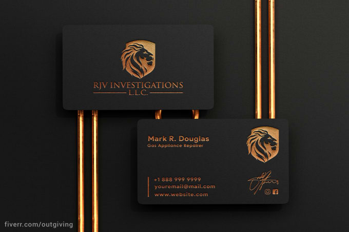 Business Card template for Black Luxury. Order Custom Business