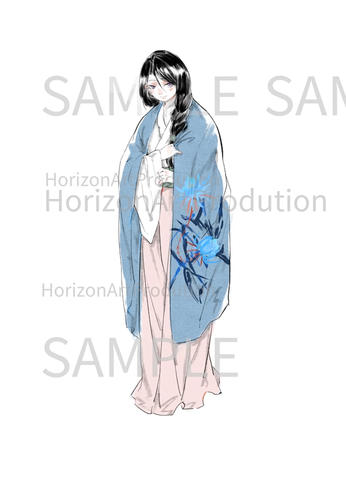 create chinese ink anime style character for you