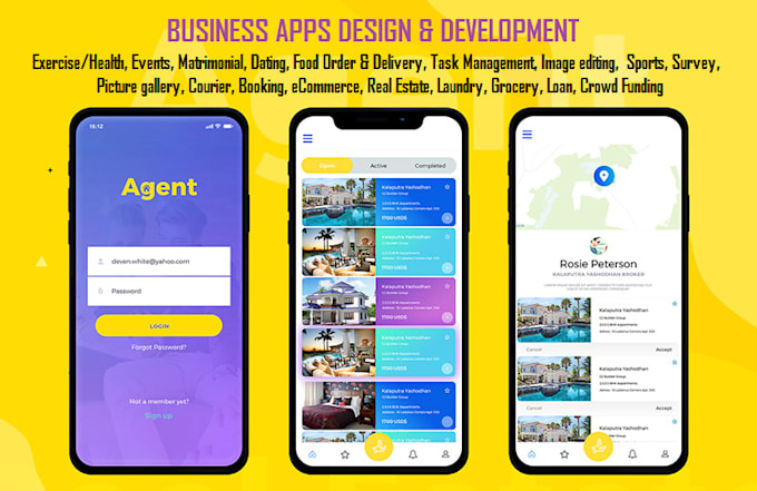 build android and ios app for loan, banking, laundry, tour, cab booking, courier