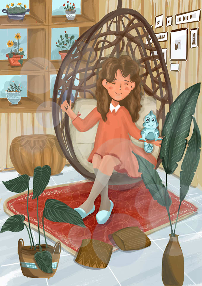 make some cute girl illustration with procreate