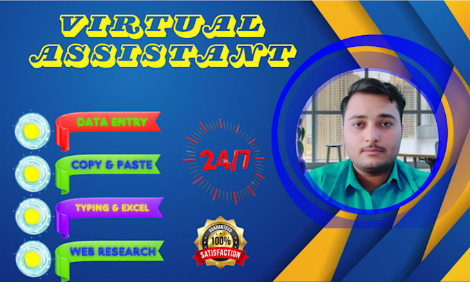 be your virtual assistant for data entry, copy paste, web research, excel