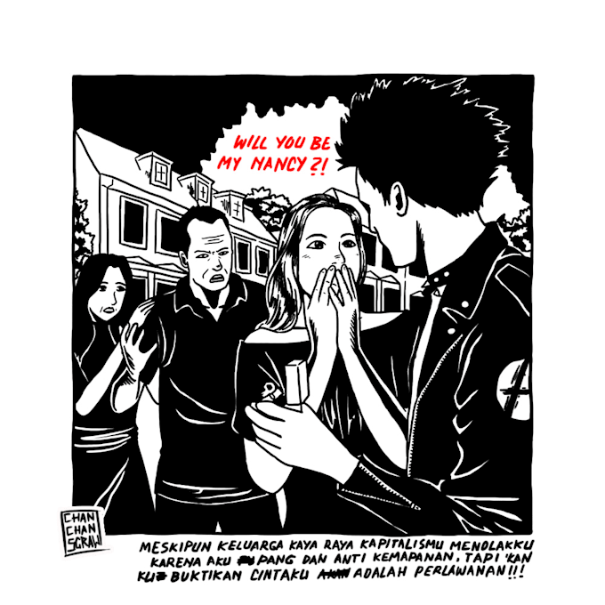 make illustration in unique punk style best for merchandise