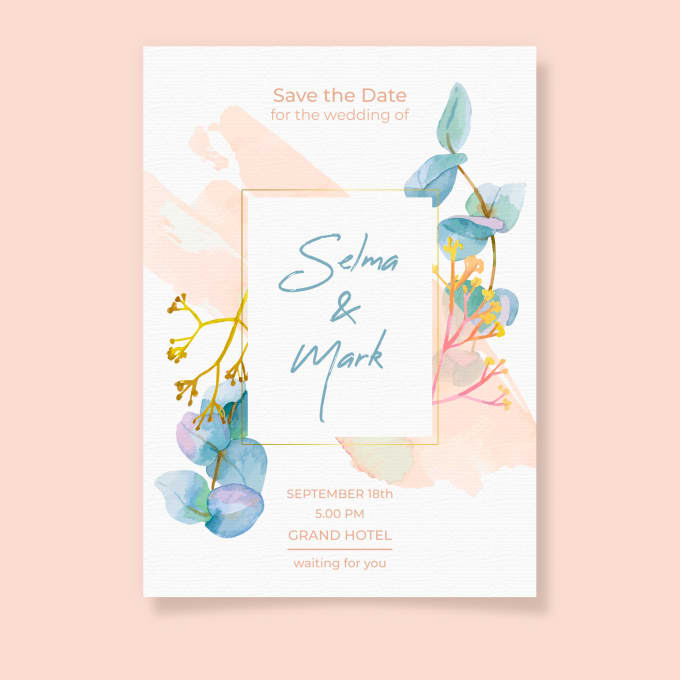 Design Watercolor Wedding Invitations For Your Wedding By Slbrochure