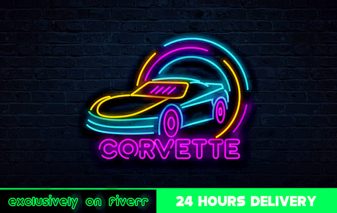 create an awesome 3d neon logo for you