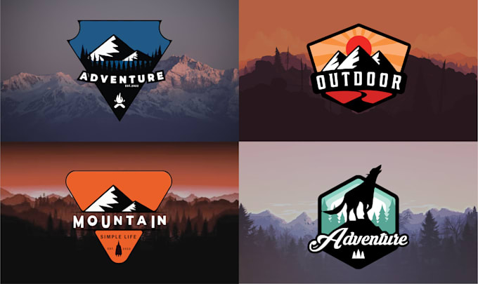 design mountain logo, adventure, outdoors, and camping