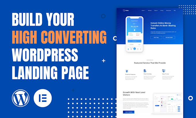 Build wordpress landing page design using elementor, elementor landing ...