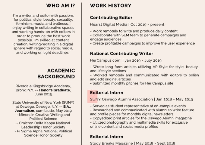 Create Your Resume Or Cover Letter By Melise406 Fiverr Create Your Resume Or Cover Letter By