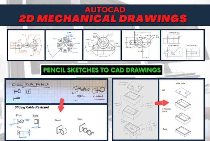 Do 2d mechanical drawing on autocad by Ammaz99 | Fiverr
