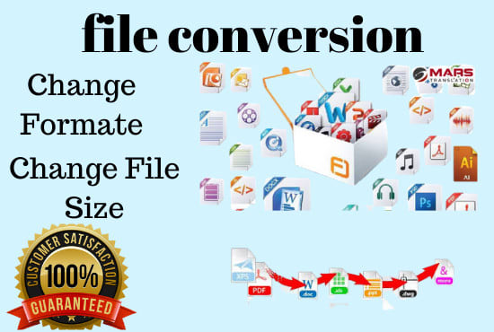 do any kind of file conversion, format or convert PDF , world, jpeg ,image