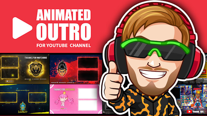 create animated for kick, twitch, youtube outro or ending screen
