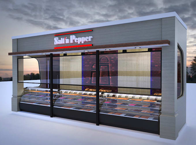 design of bakery with realistic renders with in time