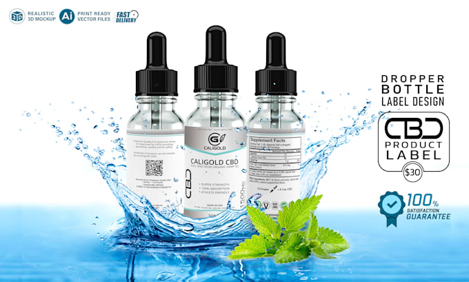 design premium cbd label, product label and bottle packaging design