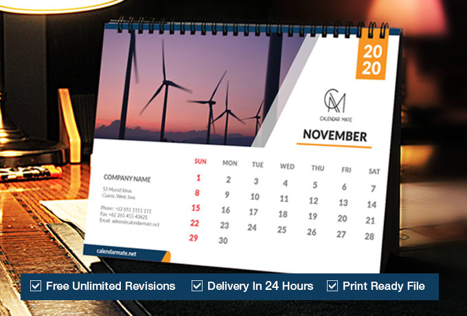do wall or desk or online calendar design