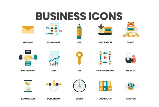 design flat graphic icon set