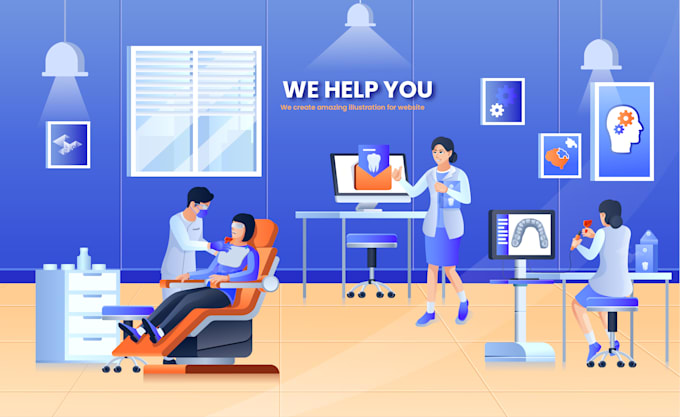 design incredible modern flat illustrations for web or apps