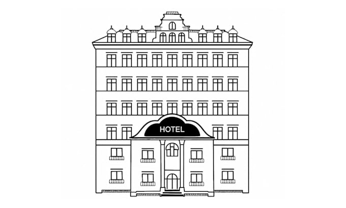 draw detailed line art of your favorite place or building