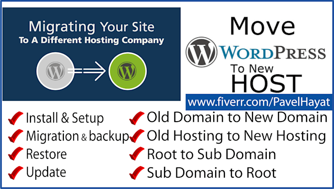install setup and transfer wordpress site to new domain