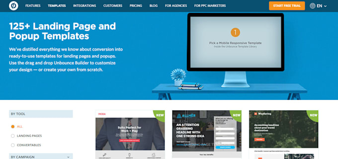 develop custom and responsive landing page
