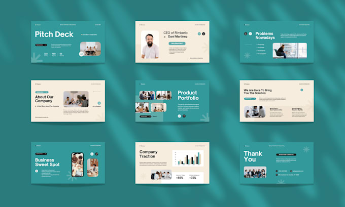 write and design investor pitch deck for powerpoint presentation