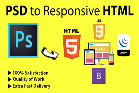Convert your psd to responsive html by Saras_design | Fiverr