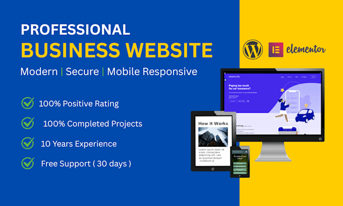 create modern wordpress business website, website design, redesign, develop
