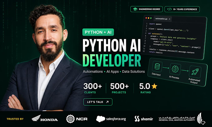 build python automations, ai apps, and data solutions