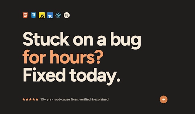 fix bugs in your html, css, react, nextjs and javascript app