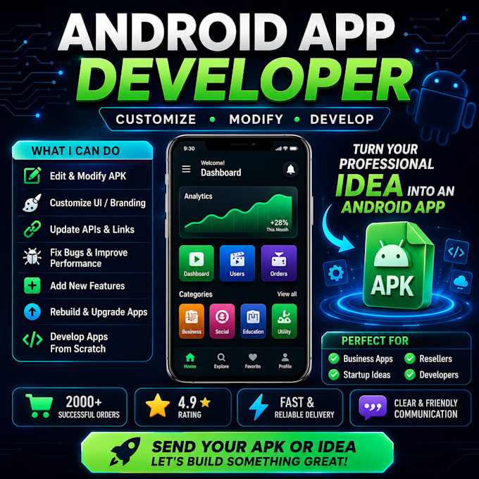 customize, modify or develop your android app