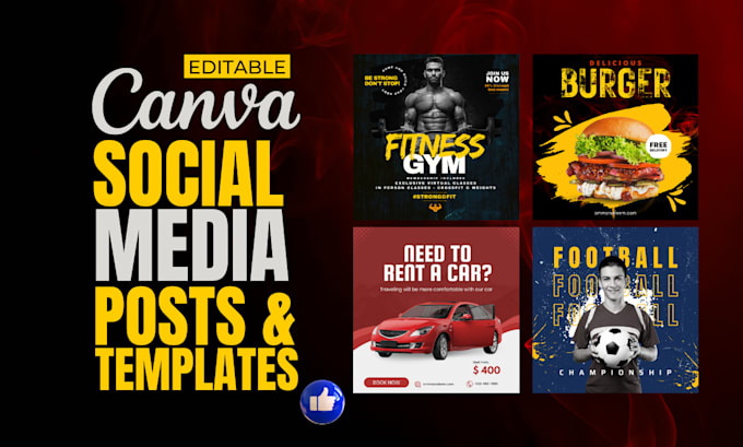 create editable social media posts,ads using canva