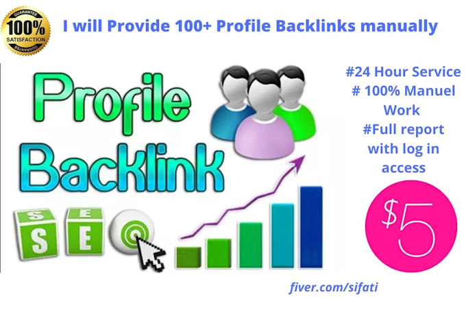 create 100 profile back links manually with high da sites