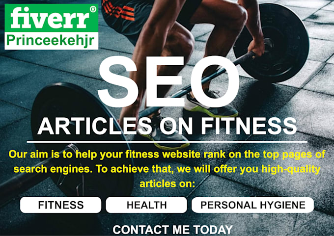 Write Health And Fitness Articles For You By Princeekehjr