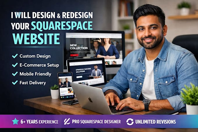 design a professional squarespace website or squarespace website redesign