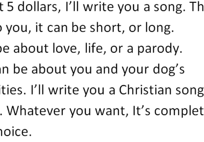 write you a song or parody