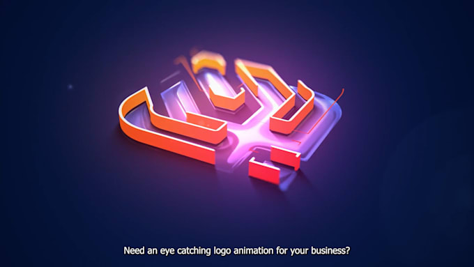 create this 3d glowing logo animation