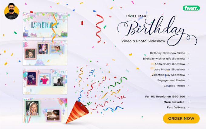 do a happy birthday video and photo slideshow