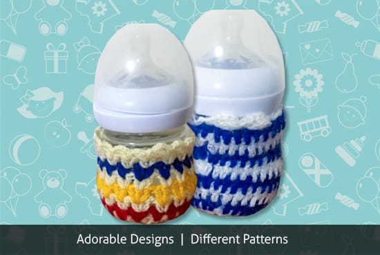Knitted baby shop bottle covers