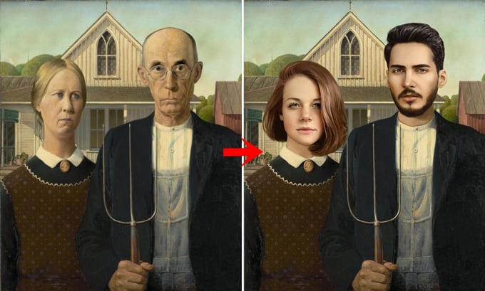 Create An American Gothic Style Portrait Of You And Your Partner