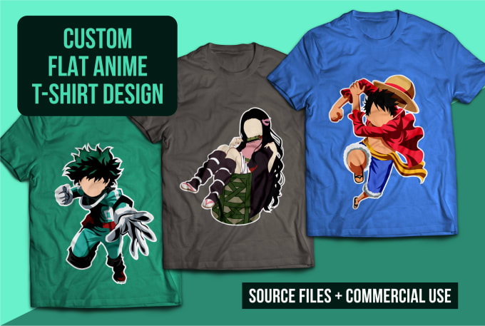 Do custom anime t shirt designs ready for print by Hadiatma | Fiverr