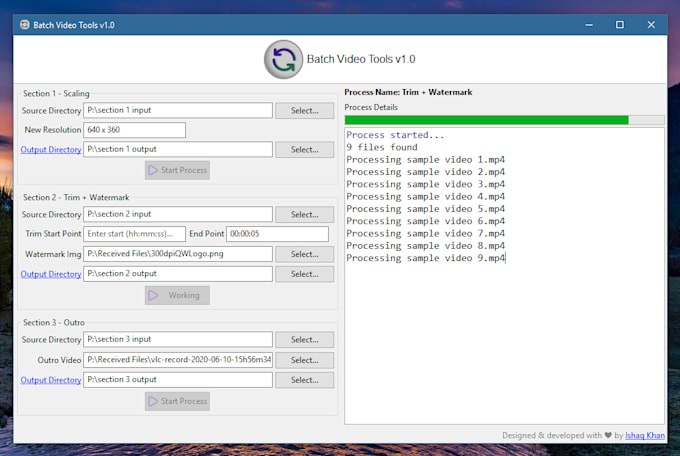 do video or image processing in batch