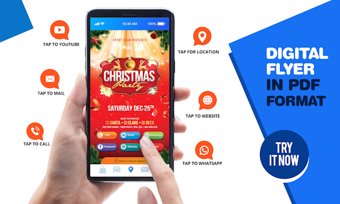 design you a mobile digital flyer in clickable pdf