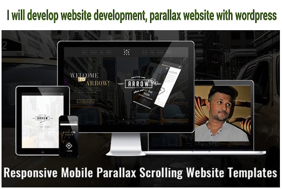 develop website development, parallax website with wordpress