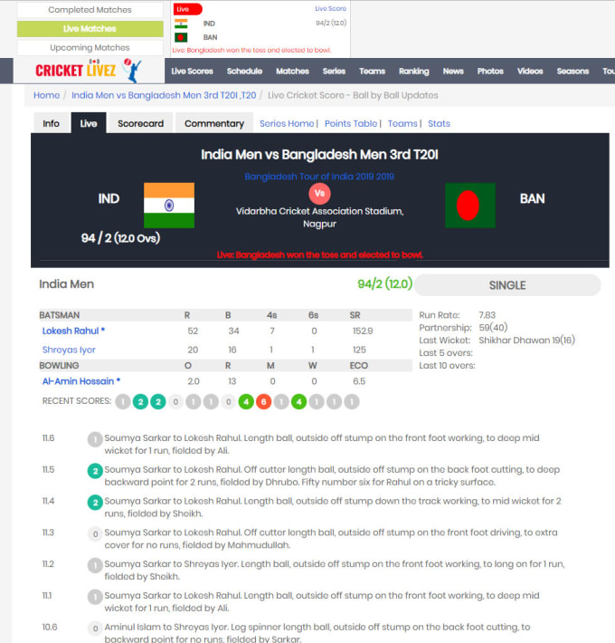 Mylivecricket score sales