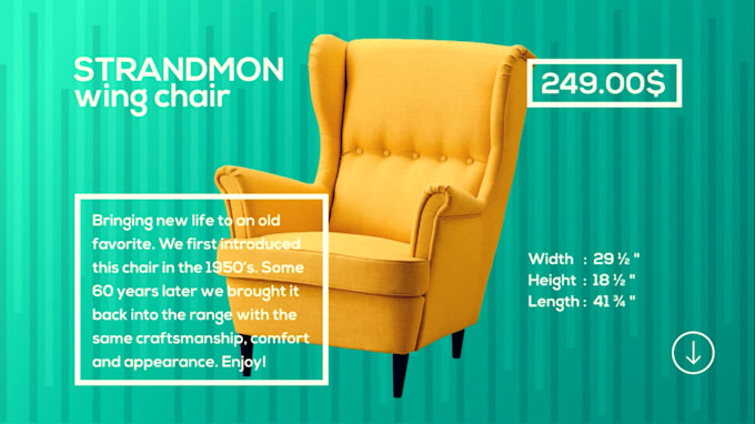create furniture product promo slideshow video